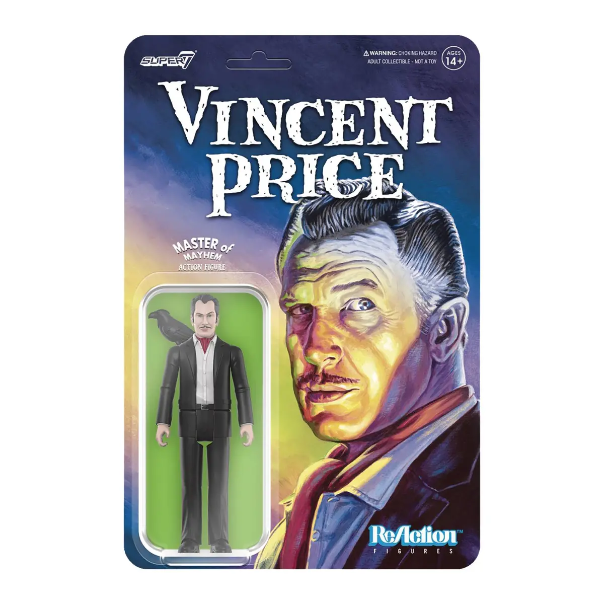Super7 Reaction Figures: Vincent Price (Ascot) Master Of Mayhem Action Figure & Raven Figure (82350) Low Stock 1