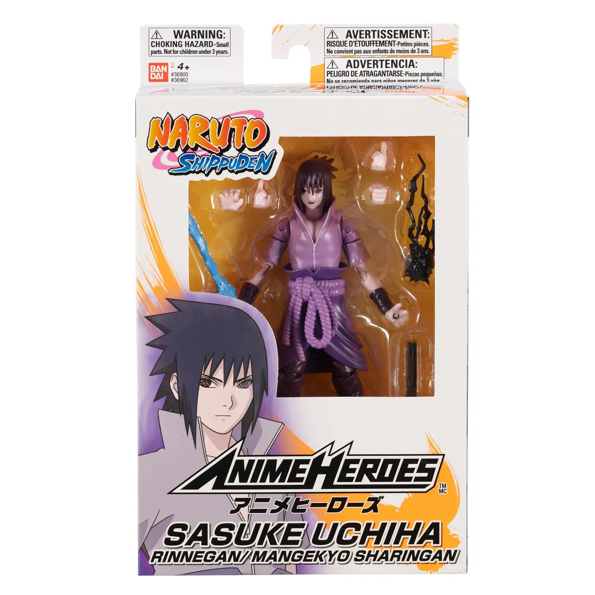 Bandai - Anime Heroes - Naruto - Sasuke Uchiha (Rinnegan / Mangekyo Sharingan) Action Figure (36962) Last One! 1