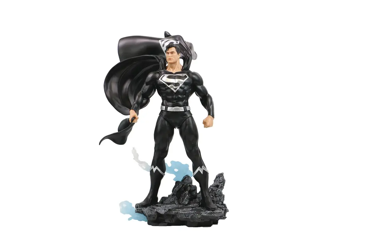 Dc Heroes - Superman (Black & Silver) 1:8 Scale Statue - Px Previews Exclusive (40474) Low Stock 1
