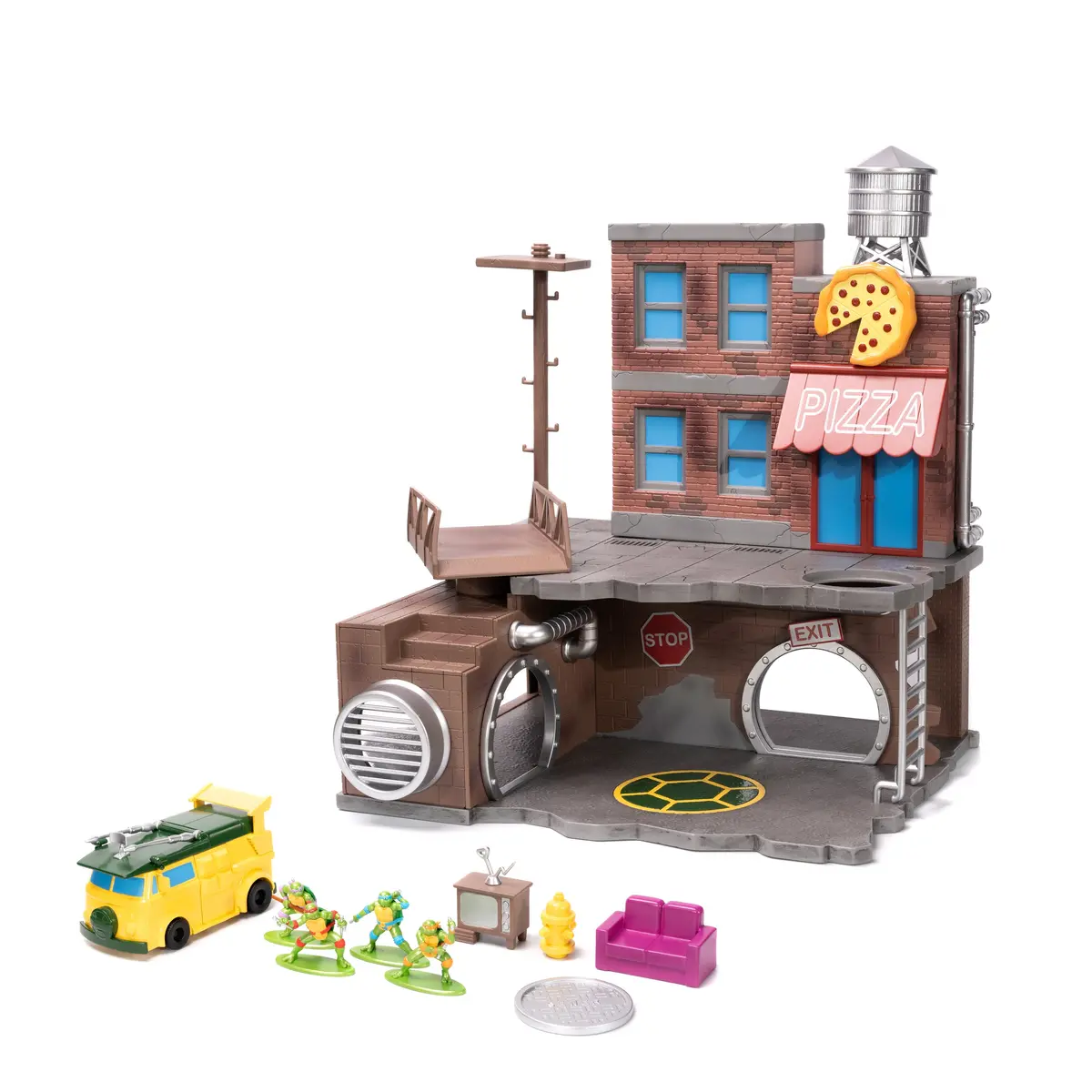 Jada: Nano Metalfigs - Teenage Mutant Ninja Turtles Tmnt Turtle Lair Scene, 4 Figures, Vehicle 34679 1