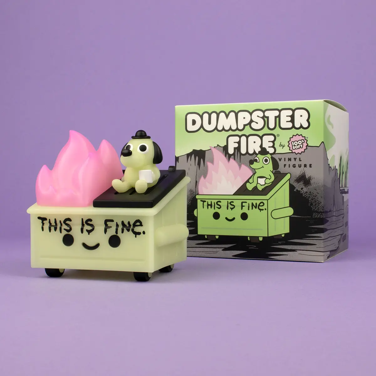 100% Soft - Dumpster Fire (Glow In The Dark Edition) Vinyl Figure (Df-066 / 91057) Last One! 2
