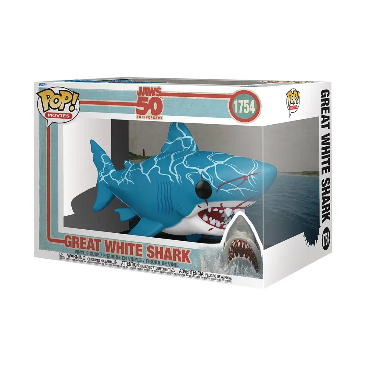 Funko Pop! Movies #1754 - Jaws 50Th Anniversary - Great White Shark Vinyl Figure (83973) Low Stock 1