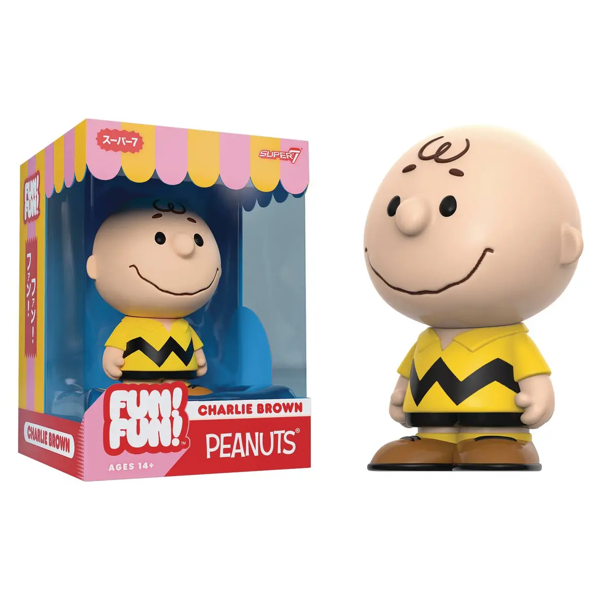 Super7 Fun! Fun! - Peanuts (Wave 1) - Charlie Brown (Yellow Shirt) Soft Vinyl Figure (80727) Low Stock 1