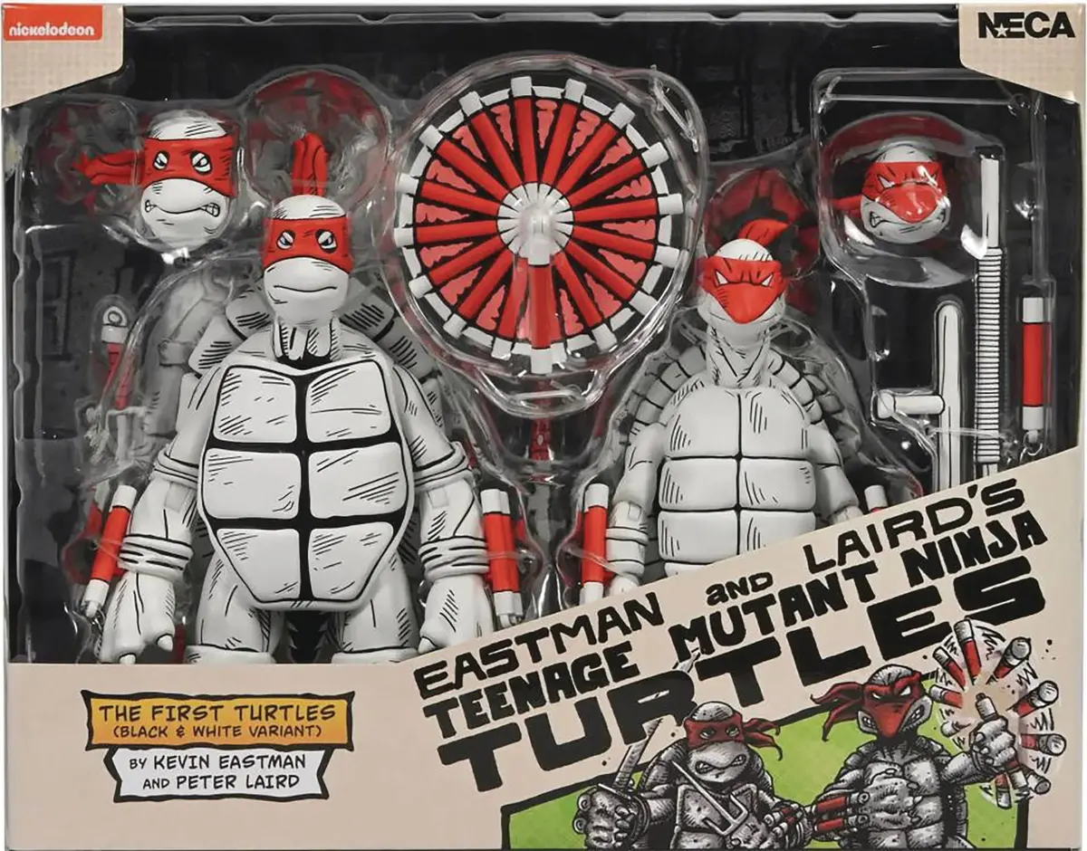 [Pre-Order] Neca Teenage Mutant Ninja Turtles Black & White First Sketch Turtles 2-Pack Action Figures (54499) 1