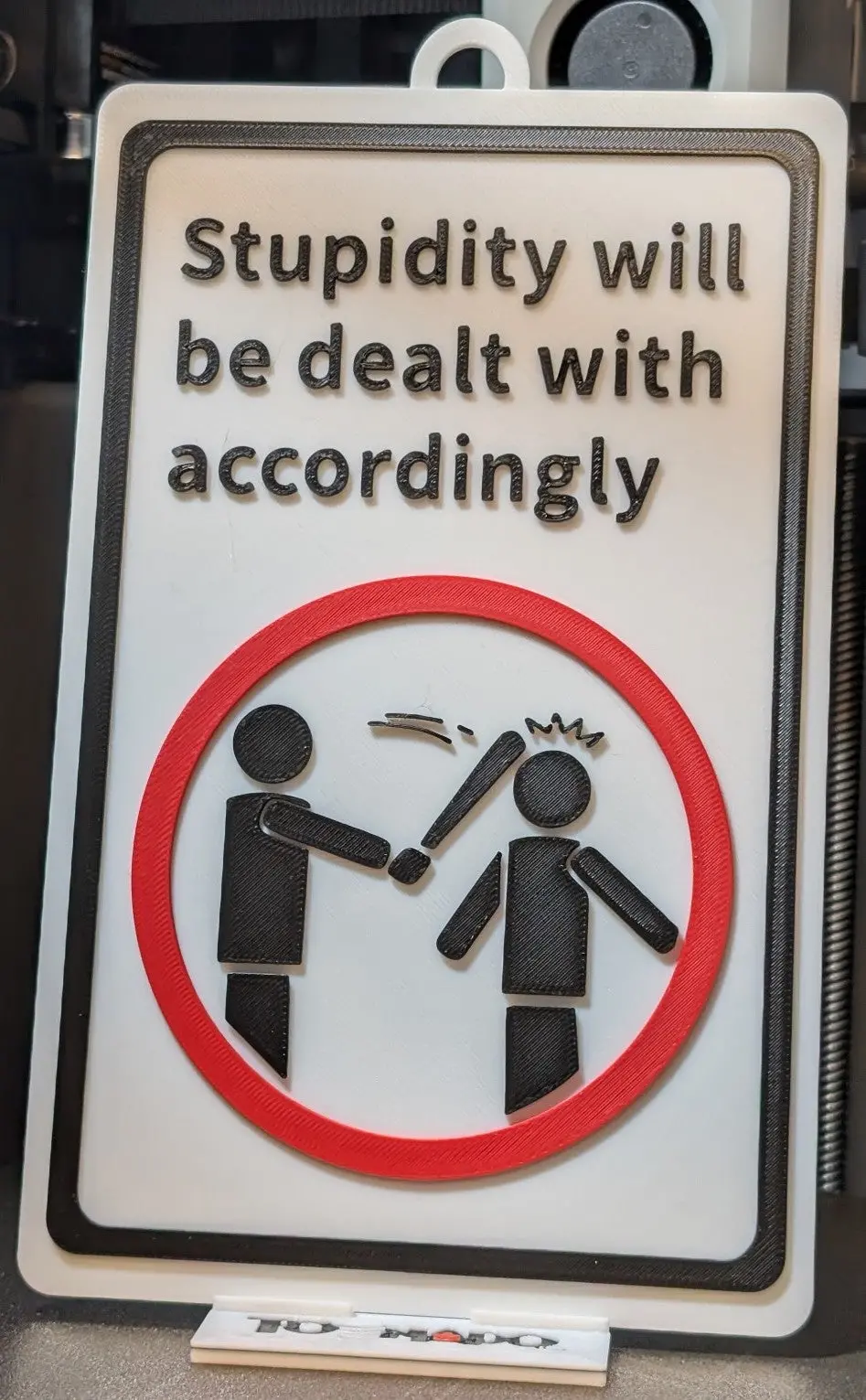 Novelty Sign Decor - Stupidity Will Be Dealt With Accordingly - Funny Signage (9 X 5.3-Inch) Low Stock 1