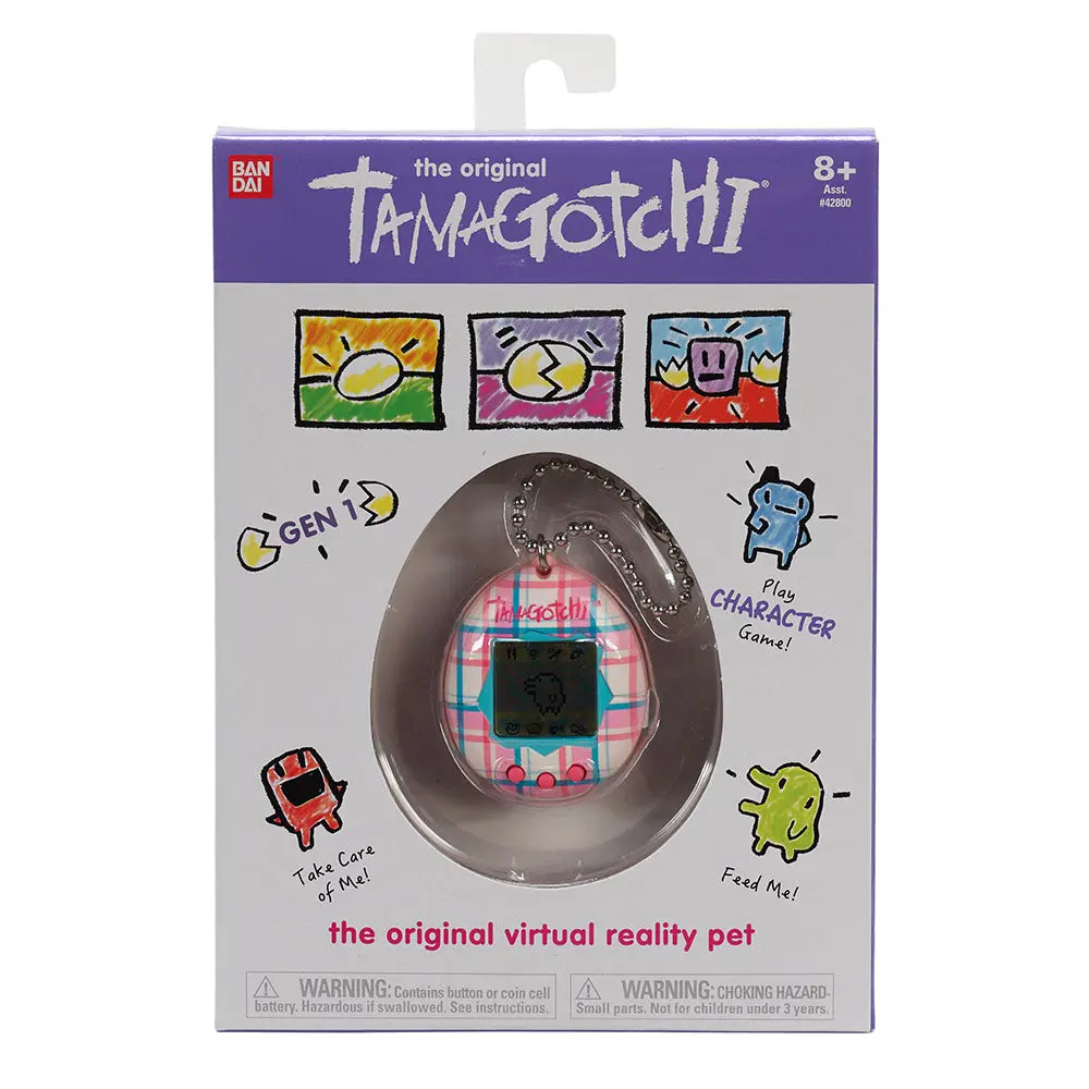 Bandai - The Original Tamagotchi (Gen 1) Plaid Portable Electronic Game (42874 / 42949) Low Stock 1