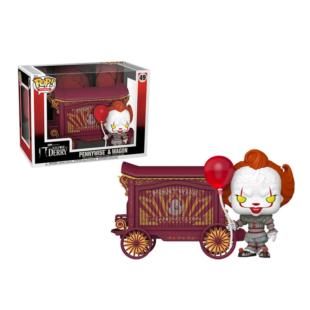 Funko Pop! Town - #49 - It: Welcome To Derry (2025 Tv Series) - Pennywise Vinyl Figure & Wagon 86243 Low Stock 1