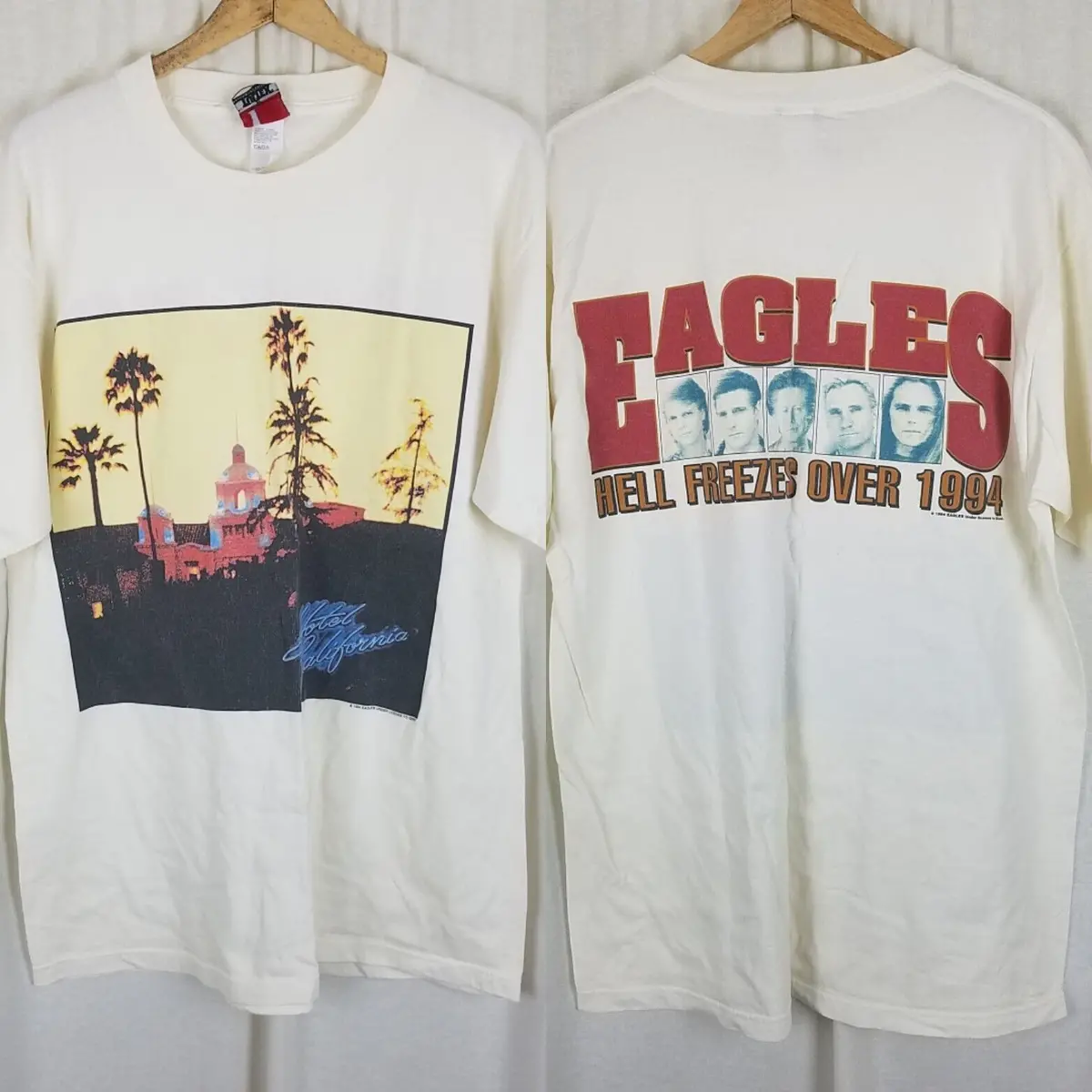 Vintage Eagles Hell Freezes Over Hotel California Tshirt 94 Mens Xl Double Sided 1
