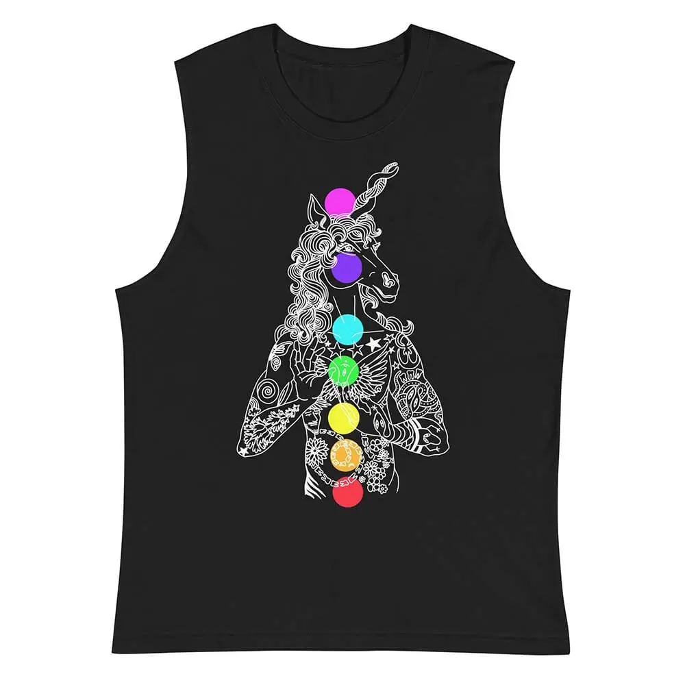 Unicorn Chakras Sleeveless Tee - Summer Of Sass 2
