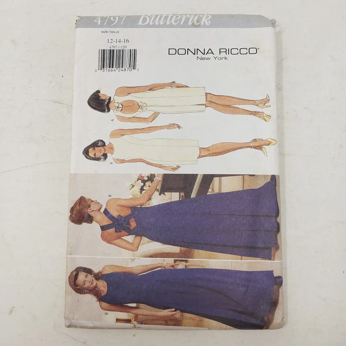 Butterick 4797 Sizes 12-14-16 Sonna Ricco Ny Flared Maxi Dress Sewing Pattern 1