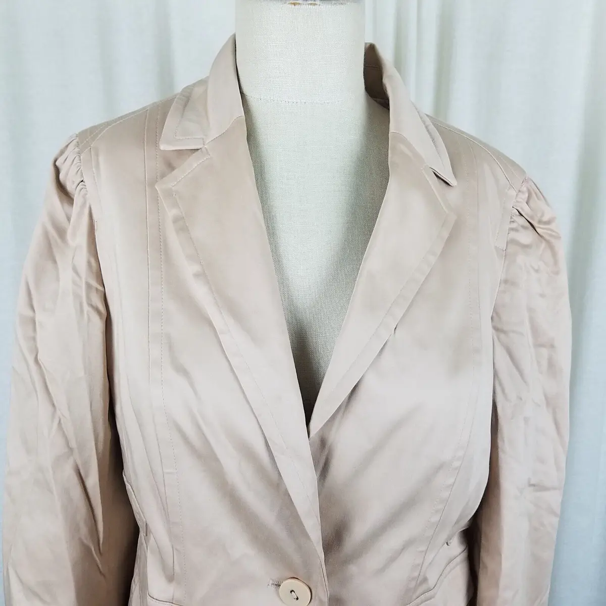 Apostrophe Musee D'orsay Biscotti Cropped Jacket Blazer Womens 12 Stretch Tan 2