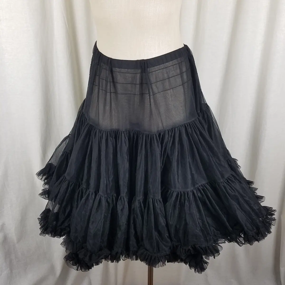 Vintage Malco Modes Western Square Dance Petticoat Crinoline L Usa Full Black 1