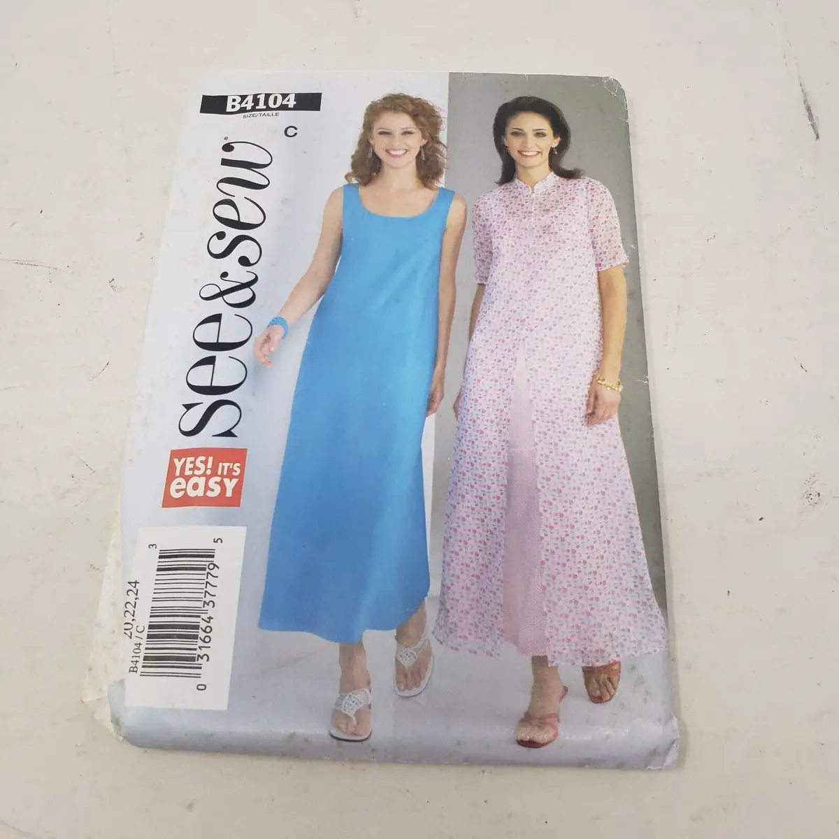 Butterick See & Sew Yes Its Easy Sewing Pattern B4104 Women Sz 20-22-24 Dresses 1