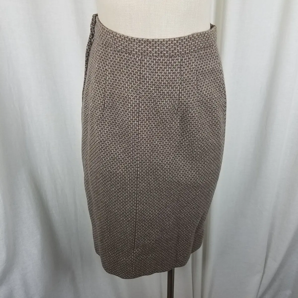 Vintage Handmade Plaid Checked Wool Tweed Short Skirt Womens S 1950S 1960S 1970S 1