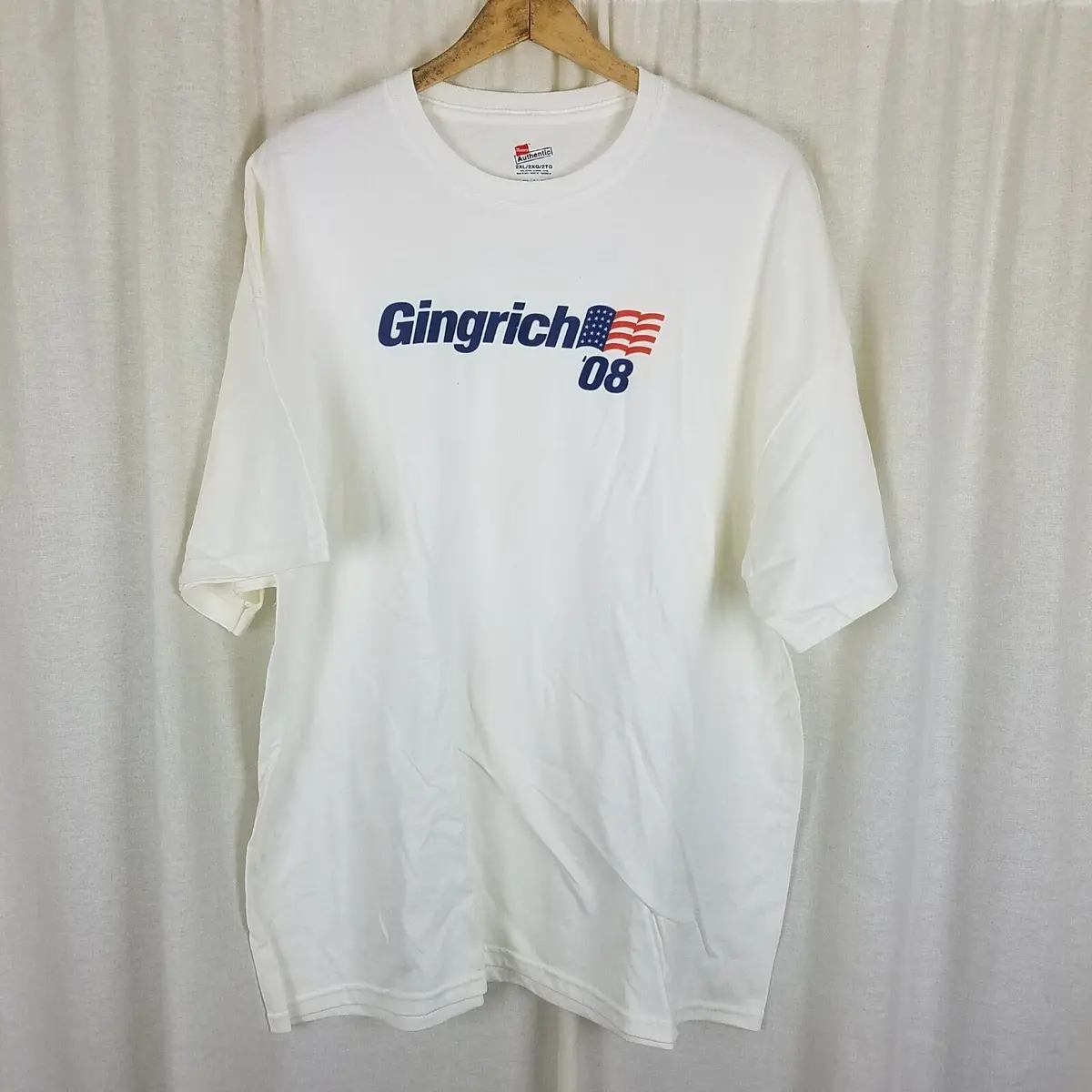 Newt Gingrich For President 2008 Campaign Tshirt Mens 2Xl Hanes Authentic Cotton 1