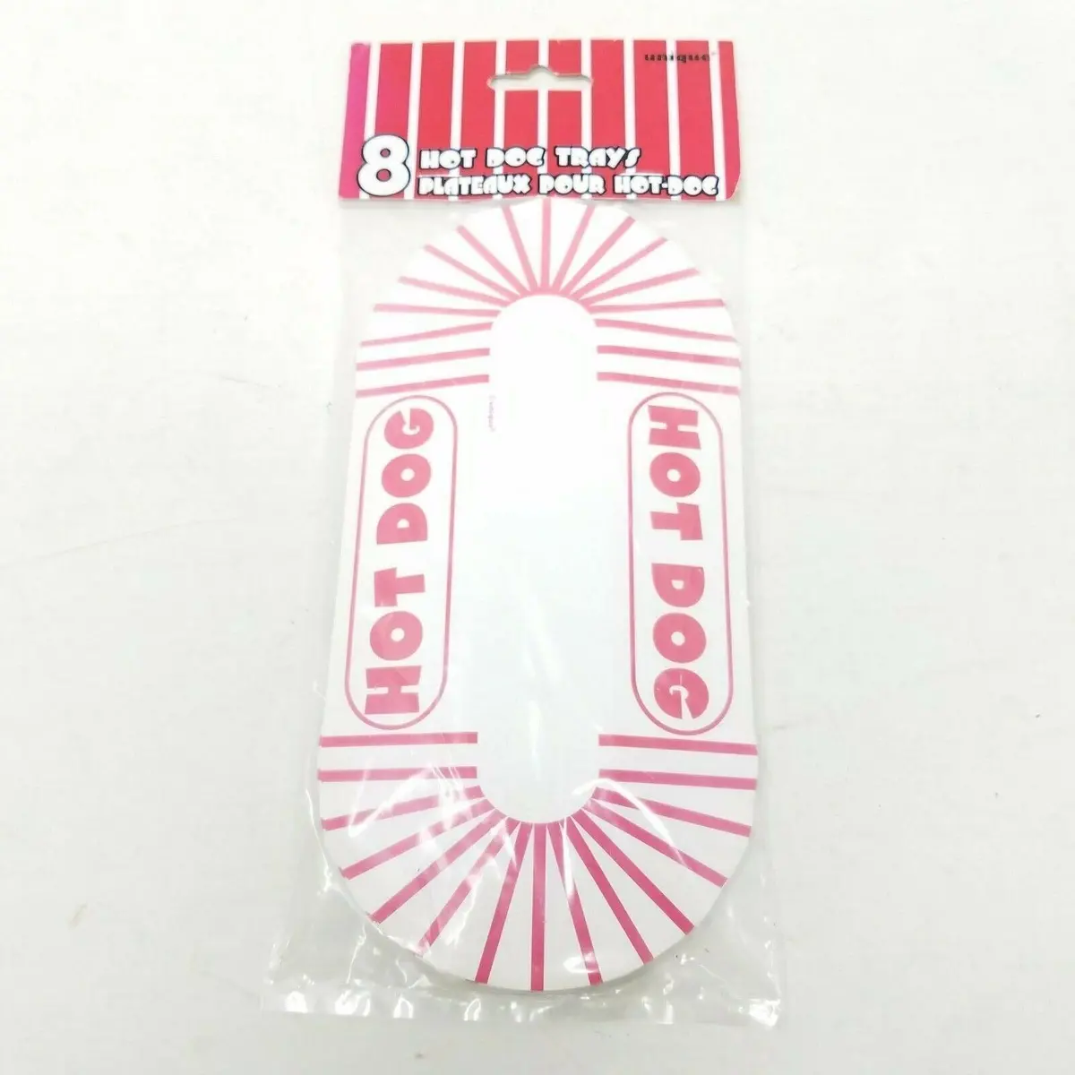 Unique Hot Dog Trays Holders Red Striped Package Of 8 Cinema Snack Trays Fair 1
