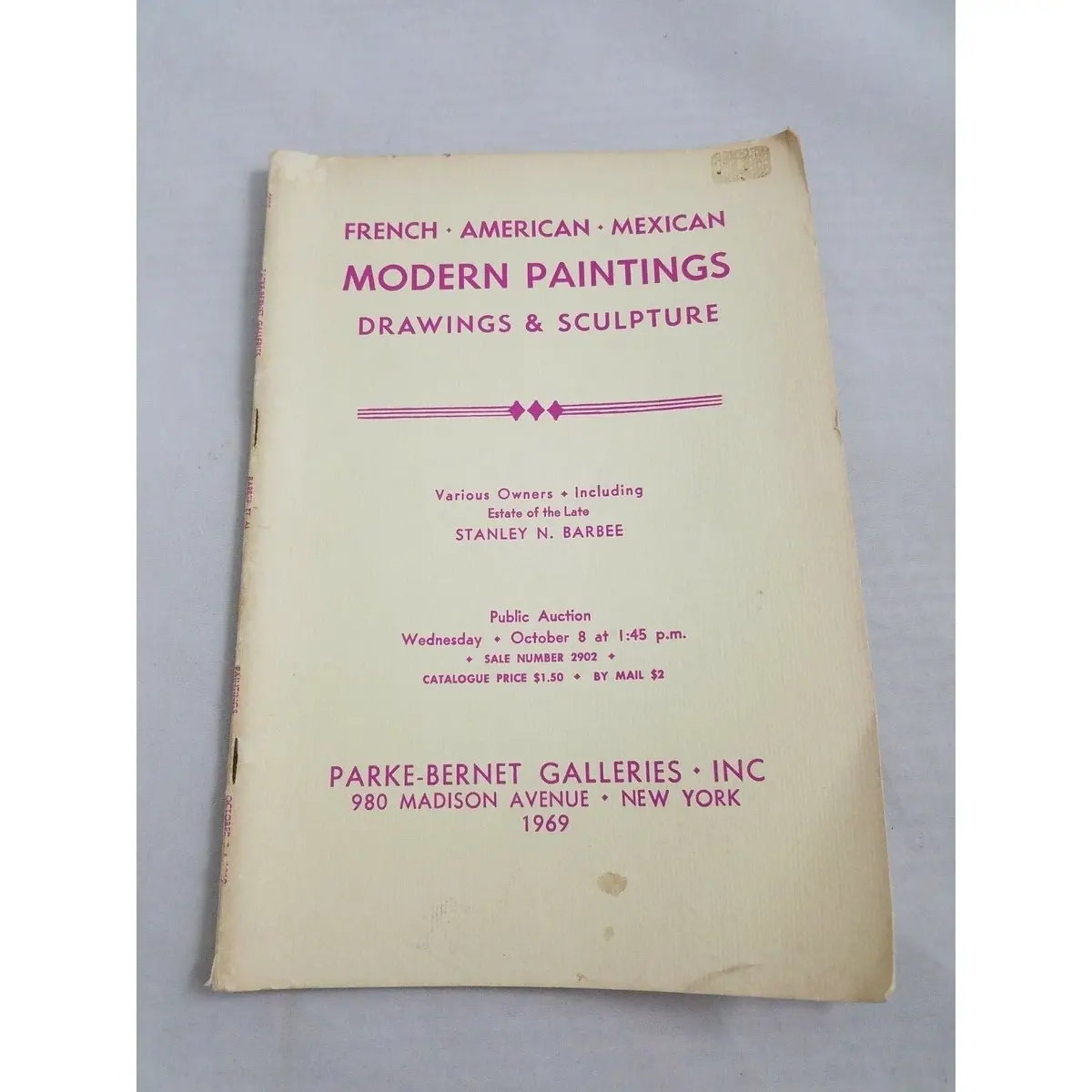 Modern American French Mexican Paintings Parke-Bernet Auction Catalog 1969 Art 1