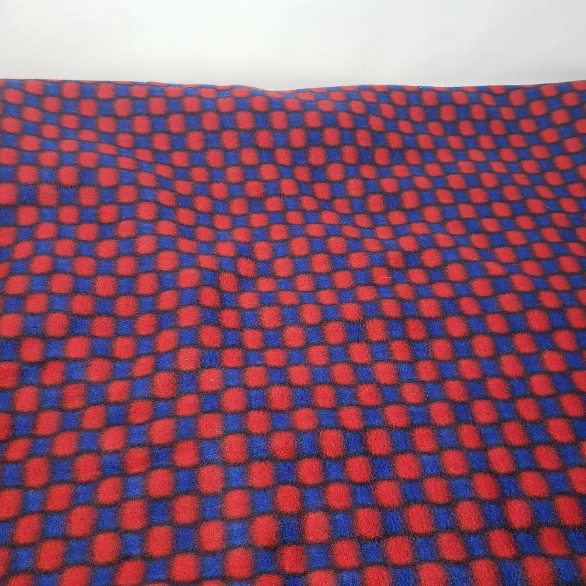 Red & Blue Check Checked Checkered Soft Fleece Fabric 1.5 Yards Crafts Material 1