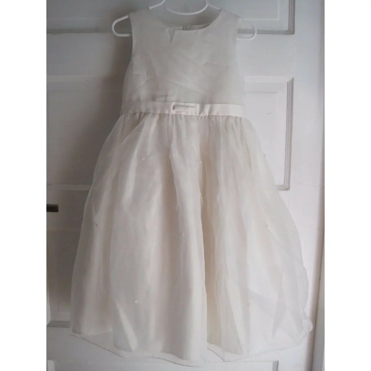 Cinderella White Beaded Taffeta Embellished Party Holiday Pageant Dress Girls 5 1