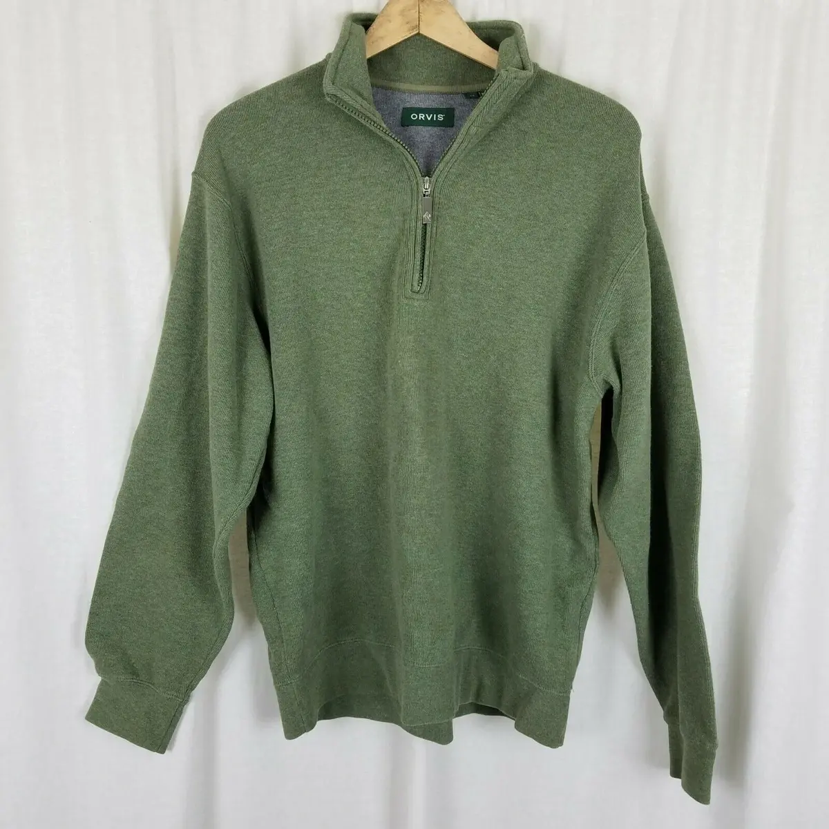 Orvis 1/4 Zip Pullover Sweater Sweatshirt Mens M Funnel Neck Henley Classic 1