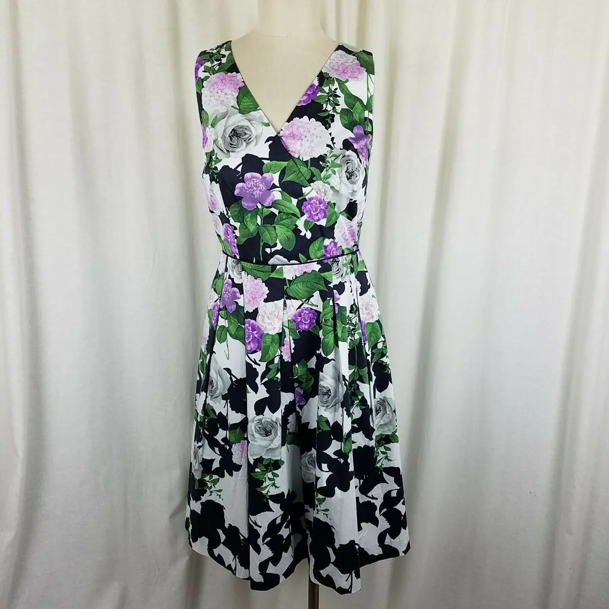 Talbots X Oprah Magazine Hydrangea Fit & Flare Twirl Dress Womens 4P Nwt $189 1