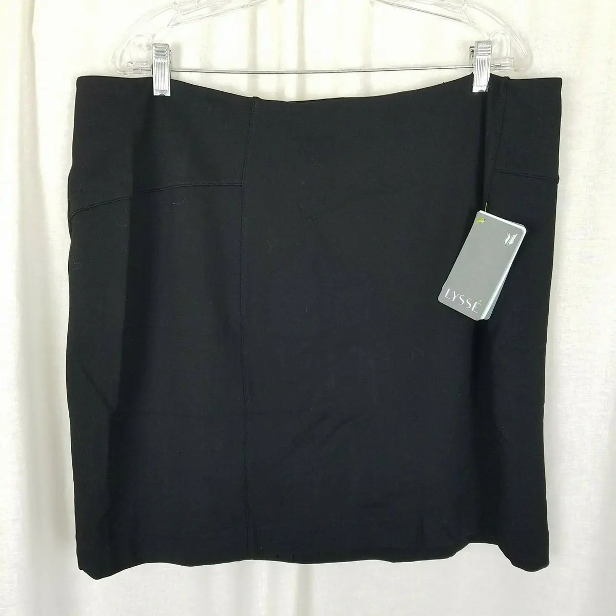 Lysse Perfect High Waist Skirt Plus Size Womens 2X Black Tailored Pencil Pull On 1