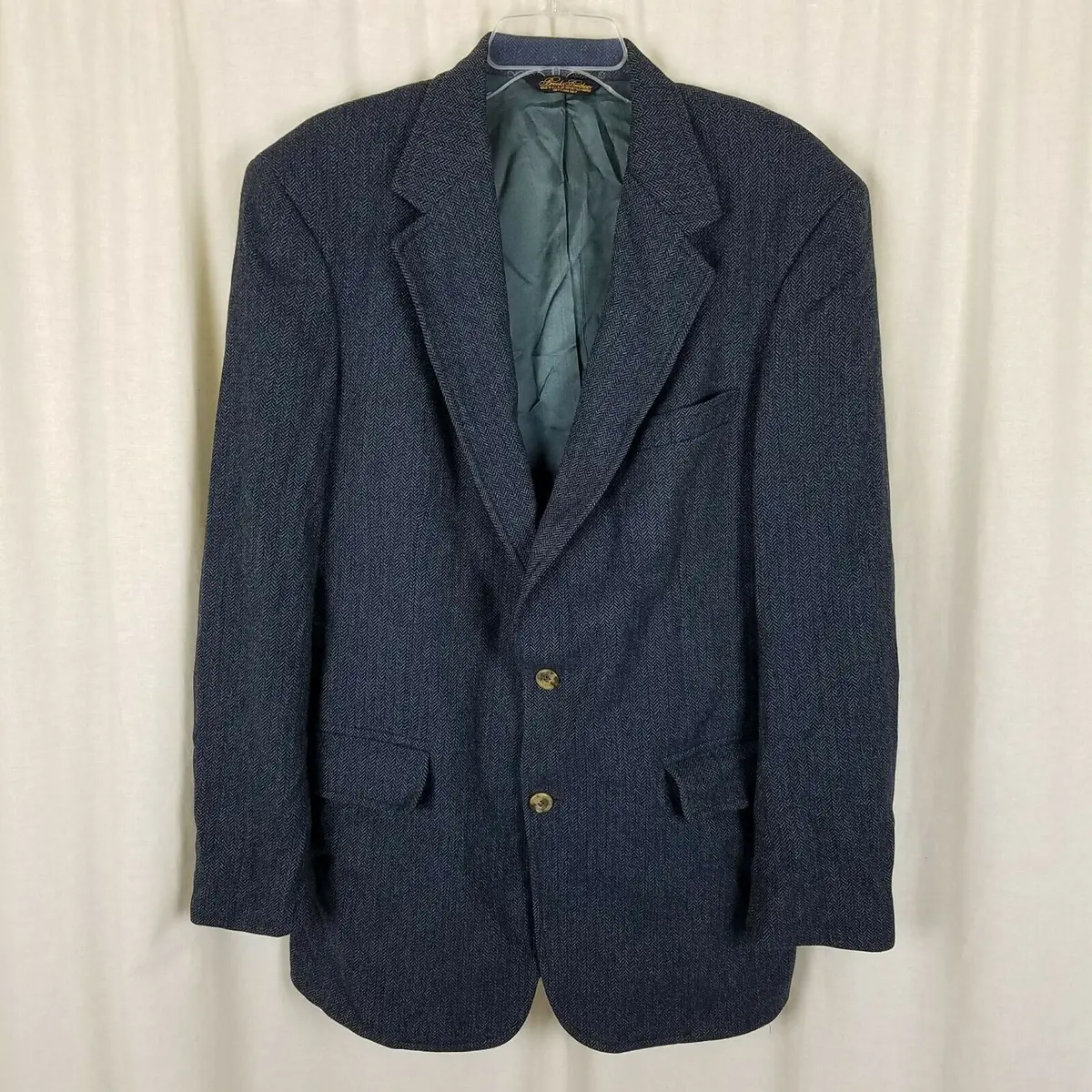 Vintage Brooks Brothers Herringbone Wool Sport Coat Jacket Blazer Mens 42 Usa 1