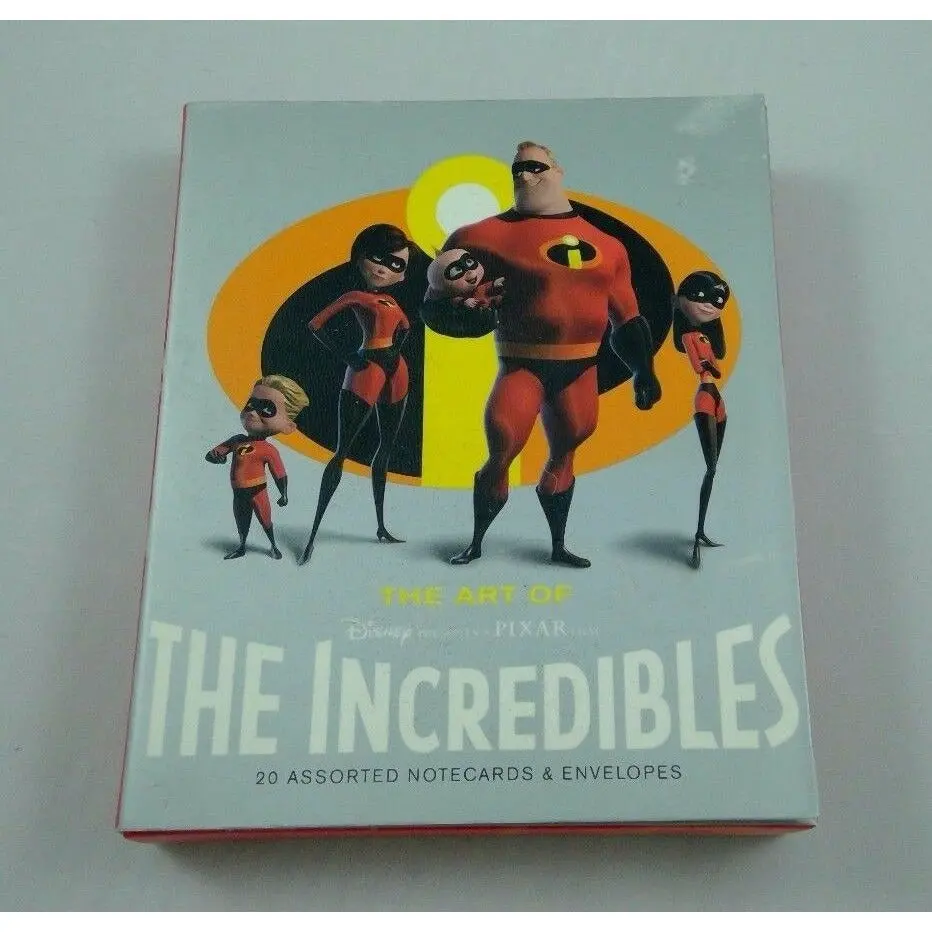 Disney Art Incredibles Note Cards Stationary Frozone Dash Elastigirl Violet Box 1