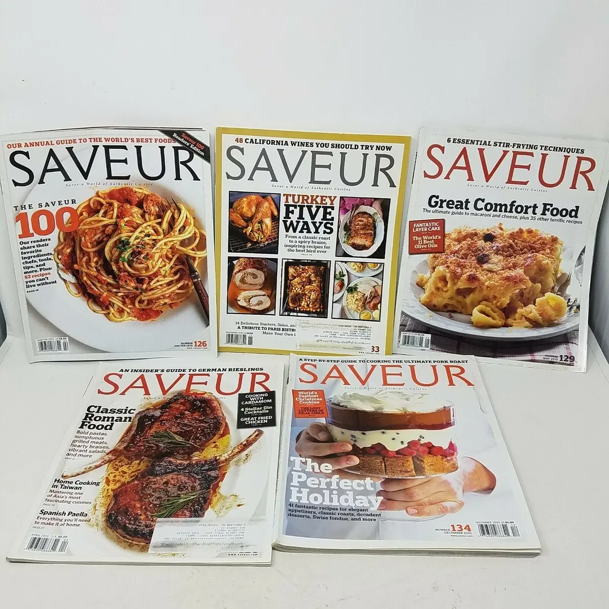 Saveur Magazine 2010 Lot Of 5 Editions Issues 126 128 129 133 134 Cooking Food 1