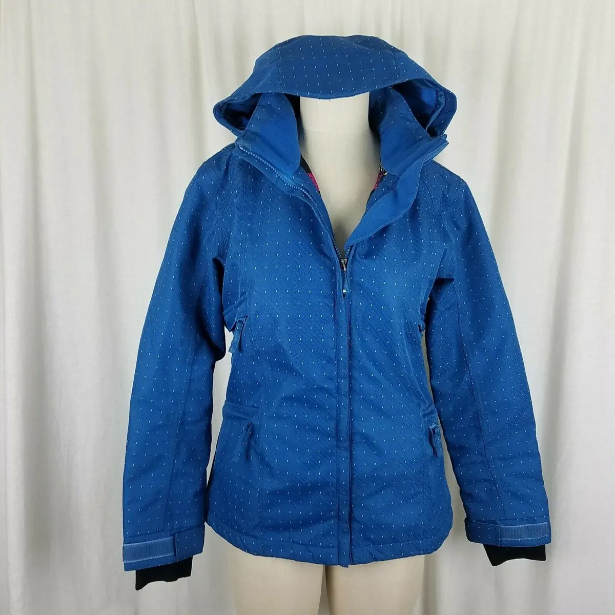 Powderroom Micro-Lite Hooded Polka Dot Anorak Jacket Parka Womens S 10,000 Mm 1