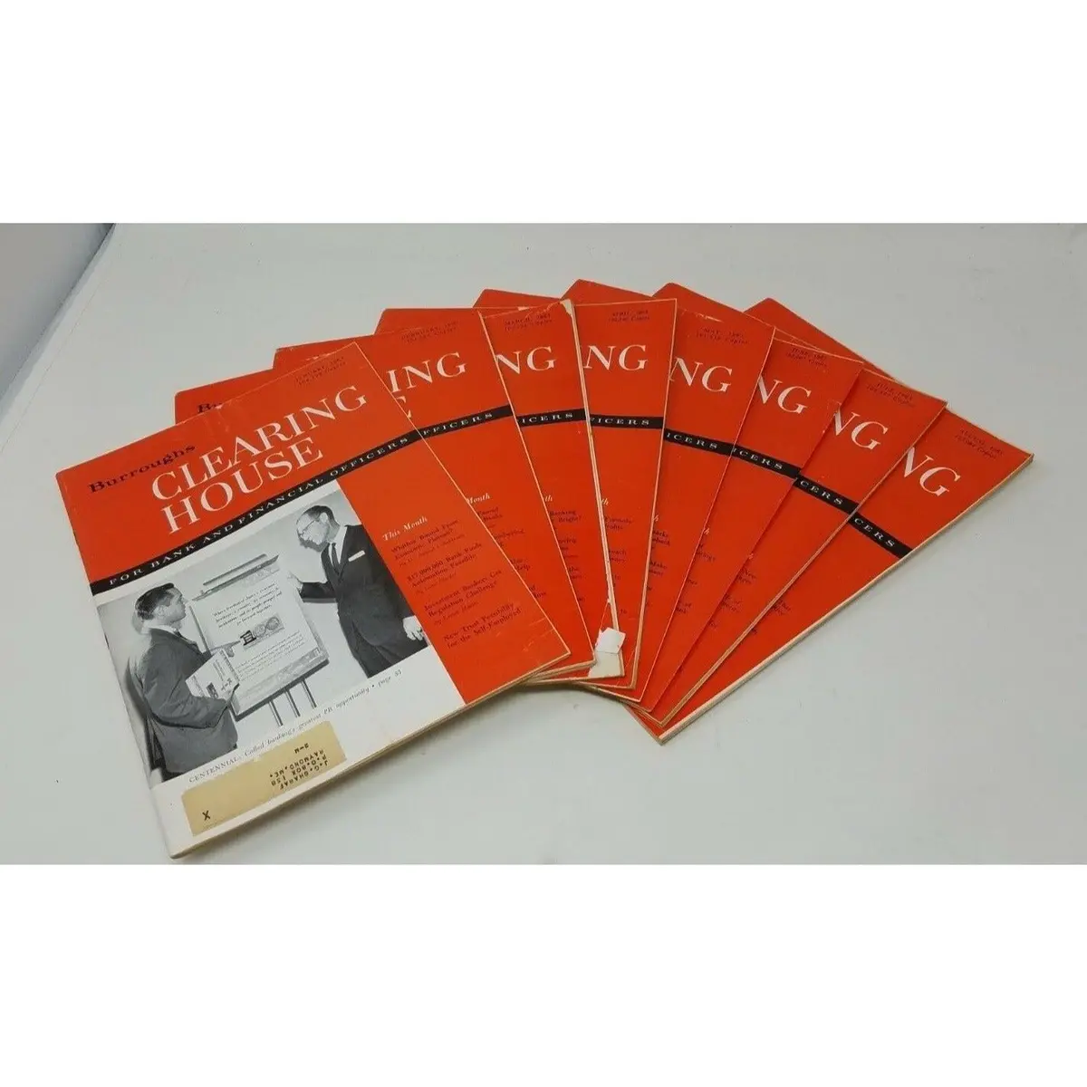 1963 Burroughs Clearing House Magazines Lot 8 Bank & Financial Officers Jan-Aug 1