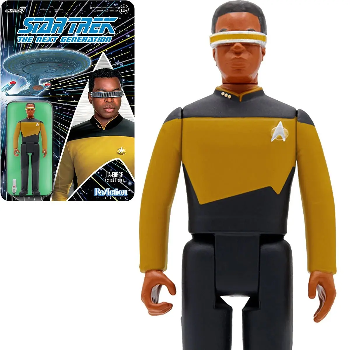 Super7 Reaction - Star Trek: Next Generation - Chief Engineer, Lt. Commander Geordi La Forge Figure (81537) Low Stock 1