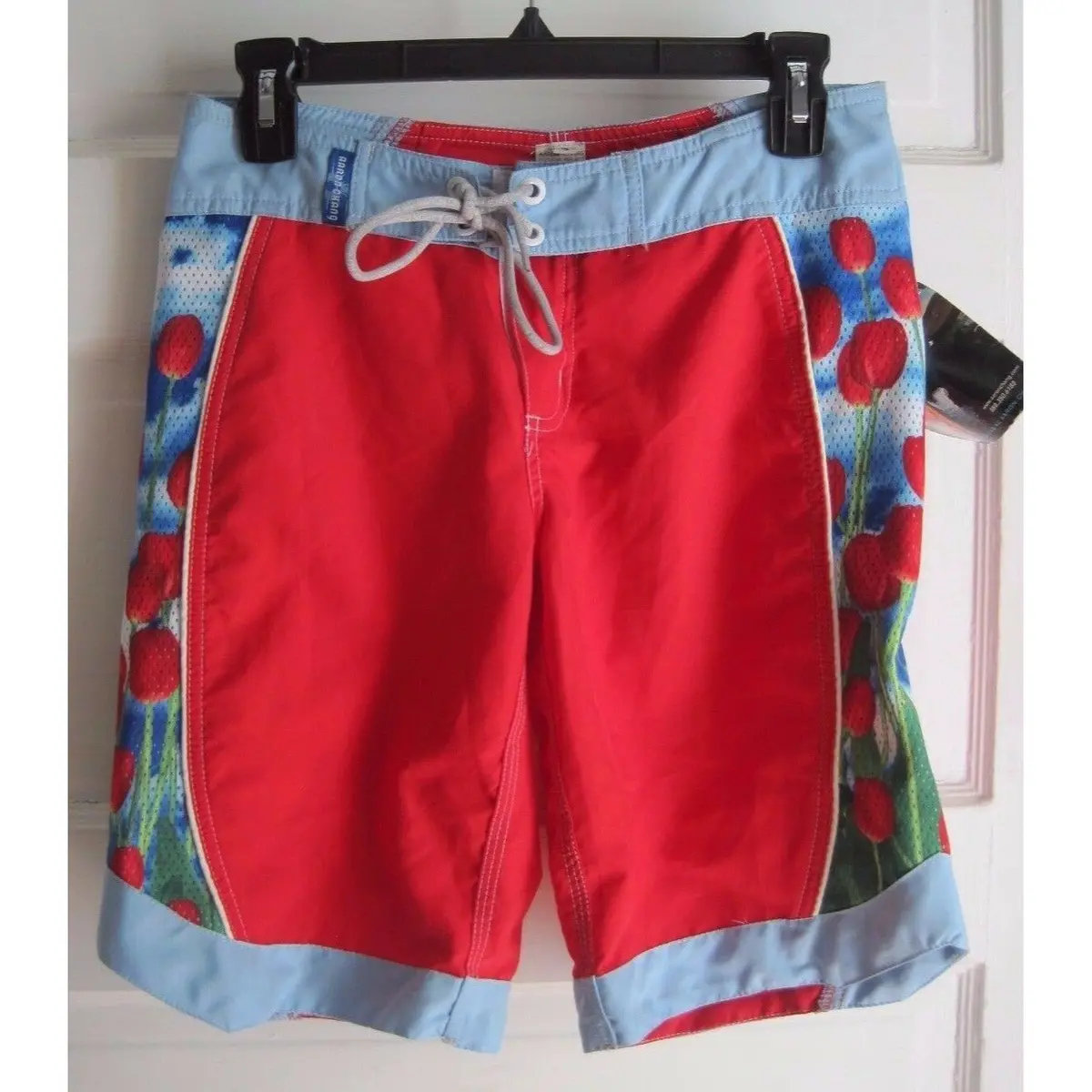 Aaron Chang Swim Dolphina 3 Tulips Flowers Surf Beach Board Shorts Womens S 3 1