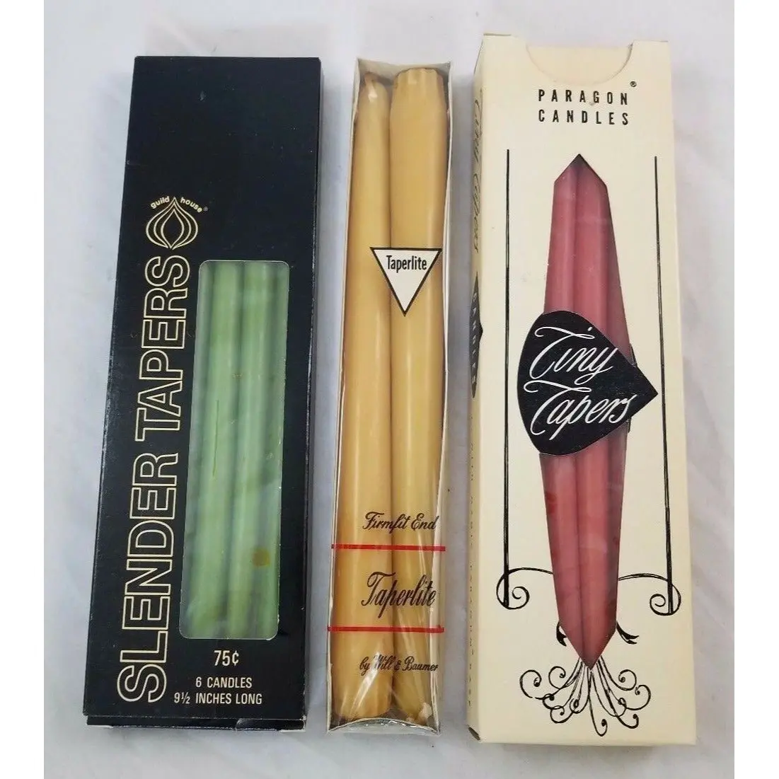 Vintage Paragon Candles Tiny Tapers Victrylite Guild House Slender Taperlite 1