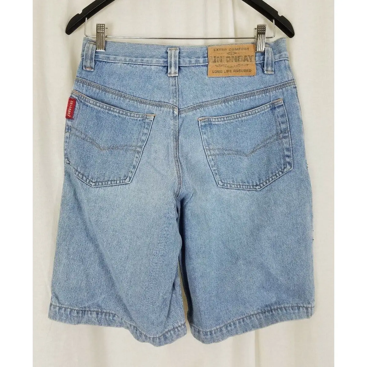 Vintage Unionbay 80S High Waisted Pleated Mom Jeans Shorts Womens 30 Blue Denim 1