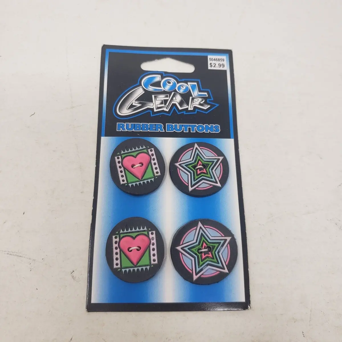 Vintage Cool Gear Rubber Buttons Stars & Hearts 1999 Cool Groovy 1