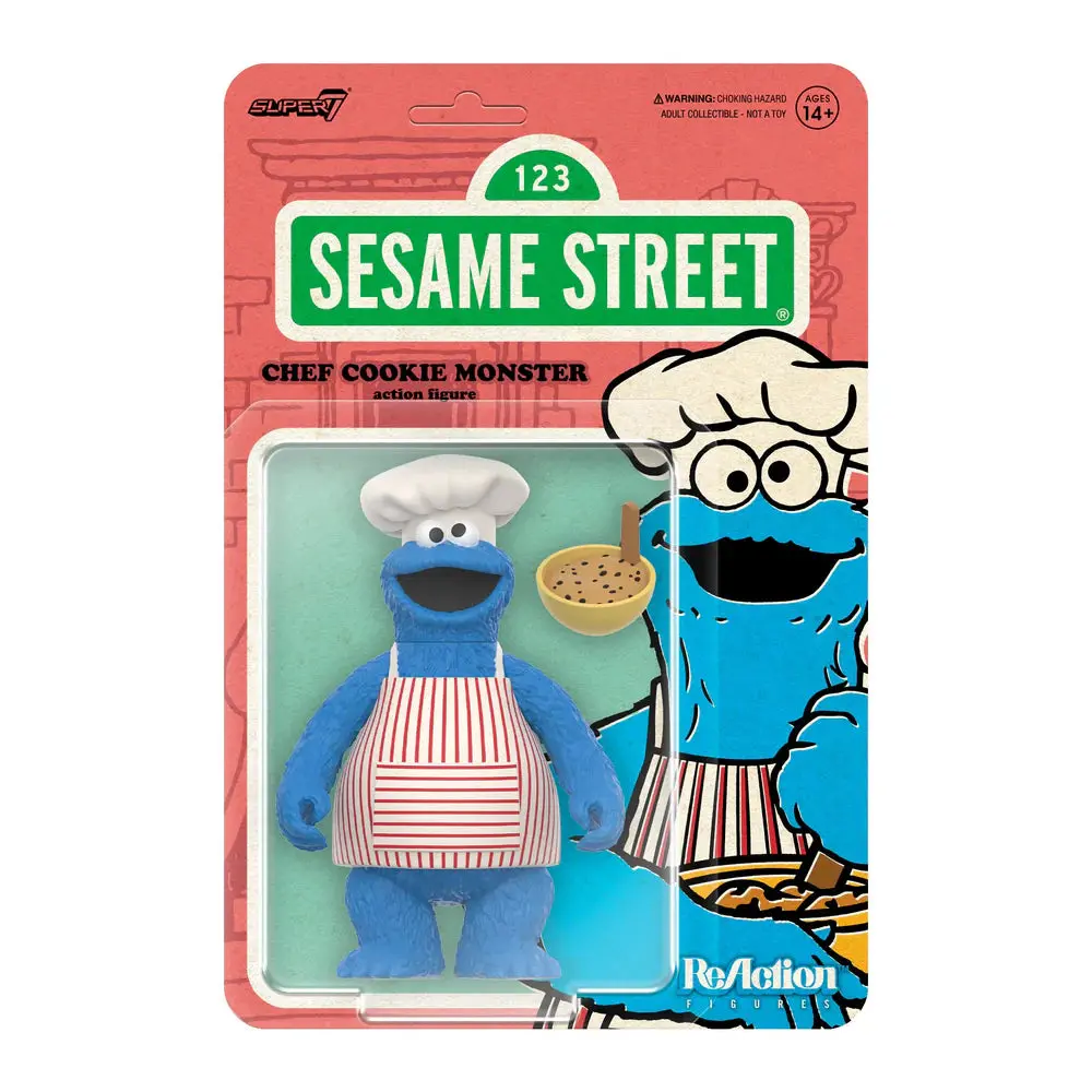 Super7 Reaction Figures - Sesame Street - Wave 4 - Chef Cookie Monster - 3.75 Action Figure (89951) 1