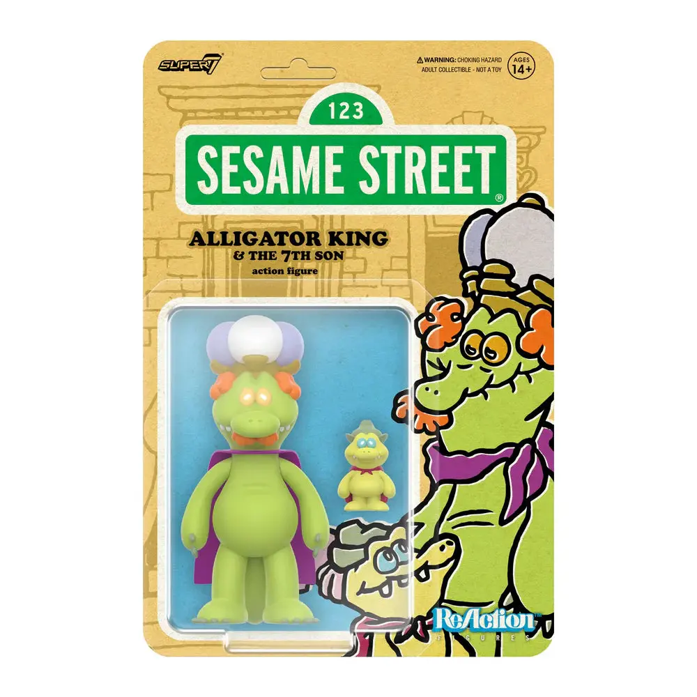 Super7 Reaction Figures: Sesame Street (Wave 4) - Alligator King Action Figure & The 7Th Son (89952) Low Stock 1