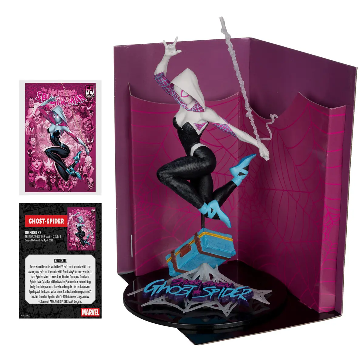 Mcfarlane Marvel Collection - Ghost-Spider (Amazing Spider-Man #1) 1:10Th Figure (Gold Label) 14823 Low Stock 1