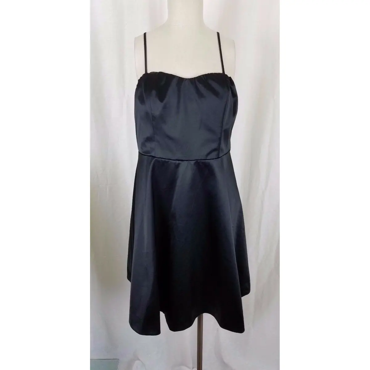 The Limited 2010 Spaghetti Strap Satin Cocktail Little Black Dress Womens 12 1