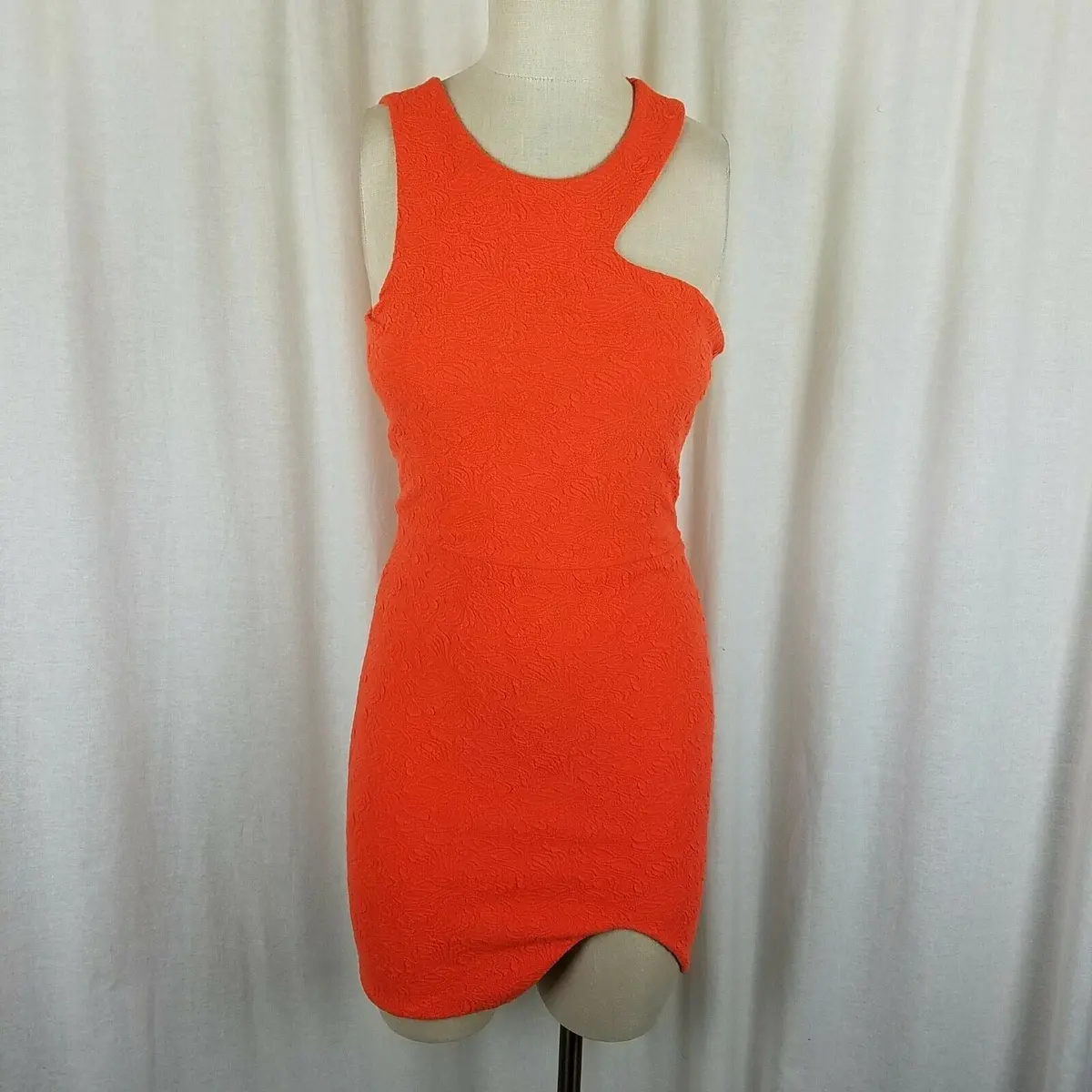 L'atiste By Amy Cold Shoulder Cutout Mini Dress Womens S Sexy Bodycon Brocade 1