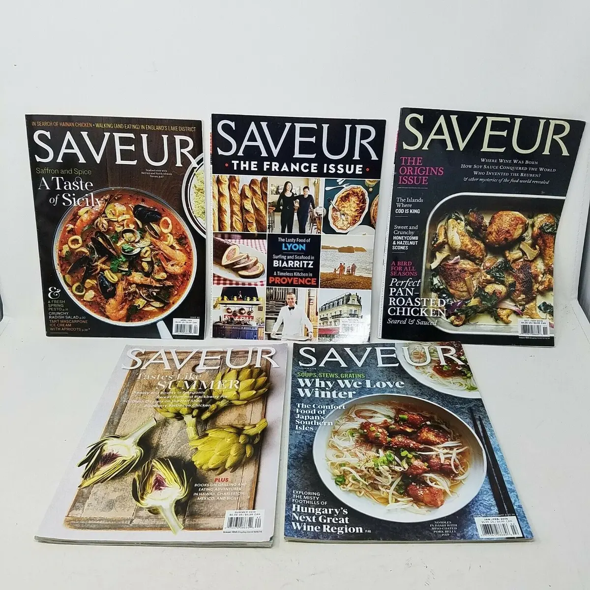 Saveur Magazine 2016 Lot Of 5 Editions Issues 180 182 183 184 185 Cooking Food 1