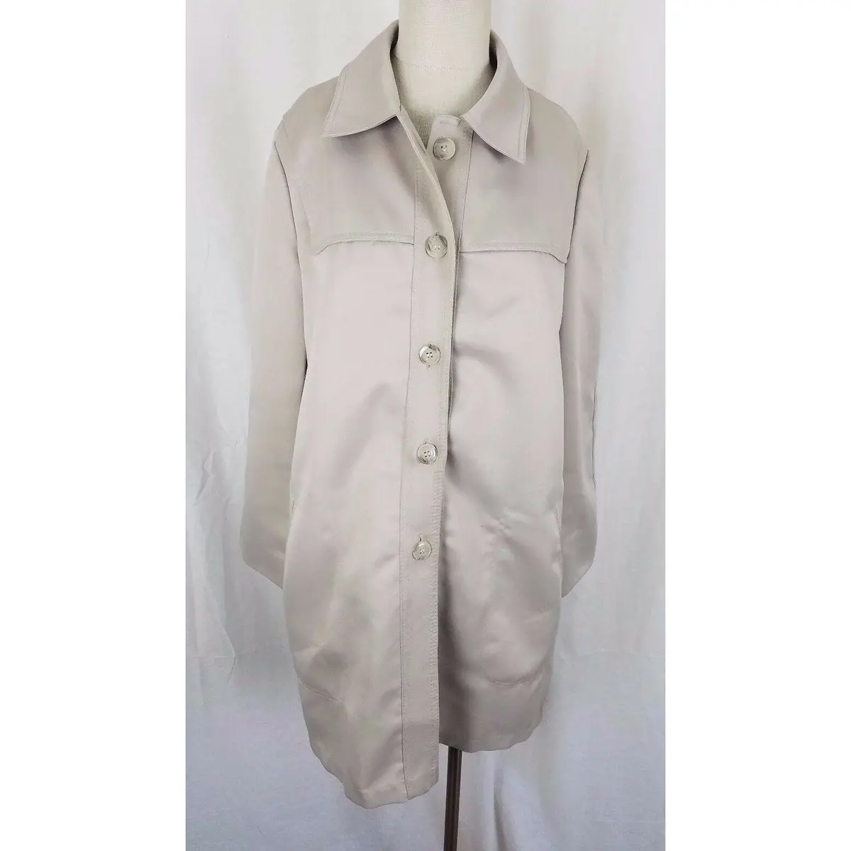 Vintage London Fog Rainwear All Weather Trench Coat Womens 12 Rain Rockabilly 1