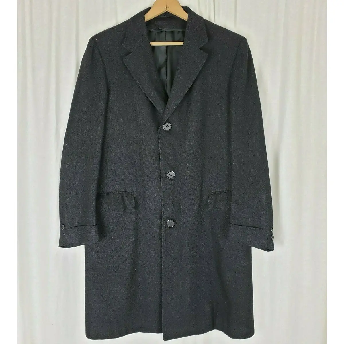 Vintage Mid Century Progressive Wool Herringbone Tweed Peacoat Coat Mens M Mcm 1
