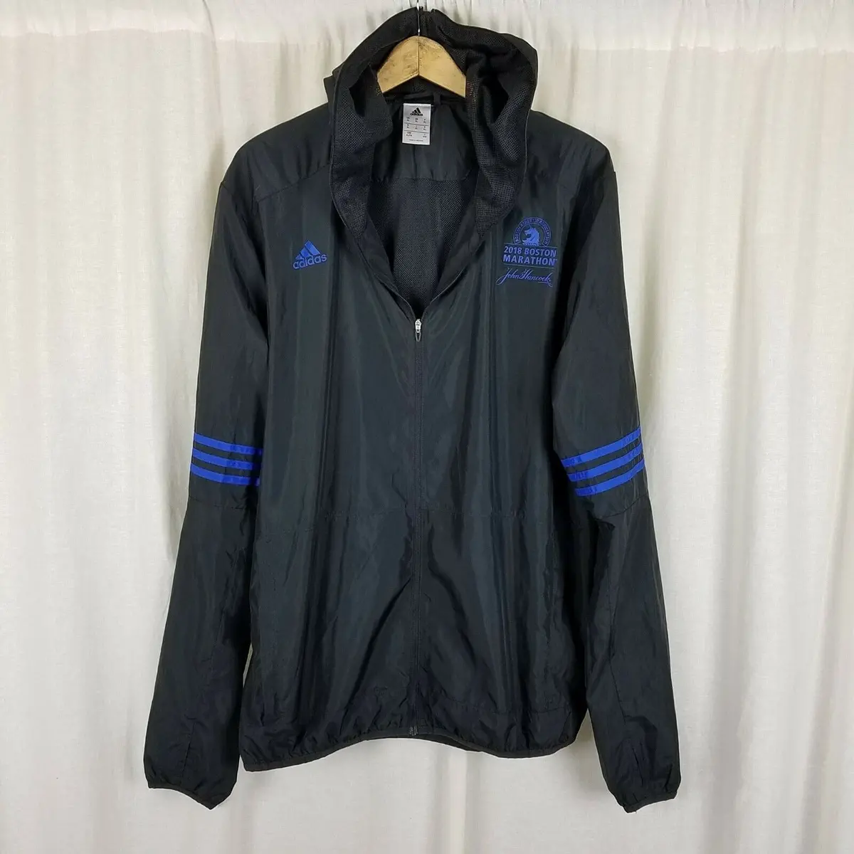 Adidas Boston Marathon 2018 Celebration Running Jacket Mens Xl Full Face Zip Up 1