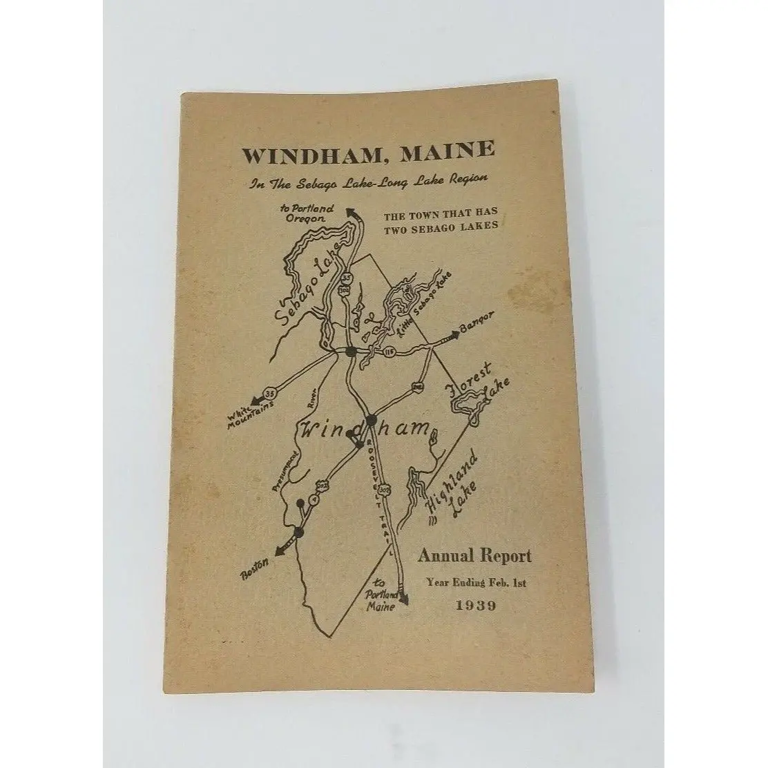 Annual Report Town Officers Of Windham Maine 1939 Cumberland County Sebago Lakes 1