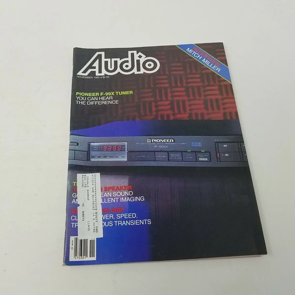 Vintage 1985 Audio Magazine Mitch Miller Interview Electronics Advertisements 1