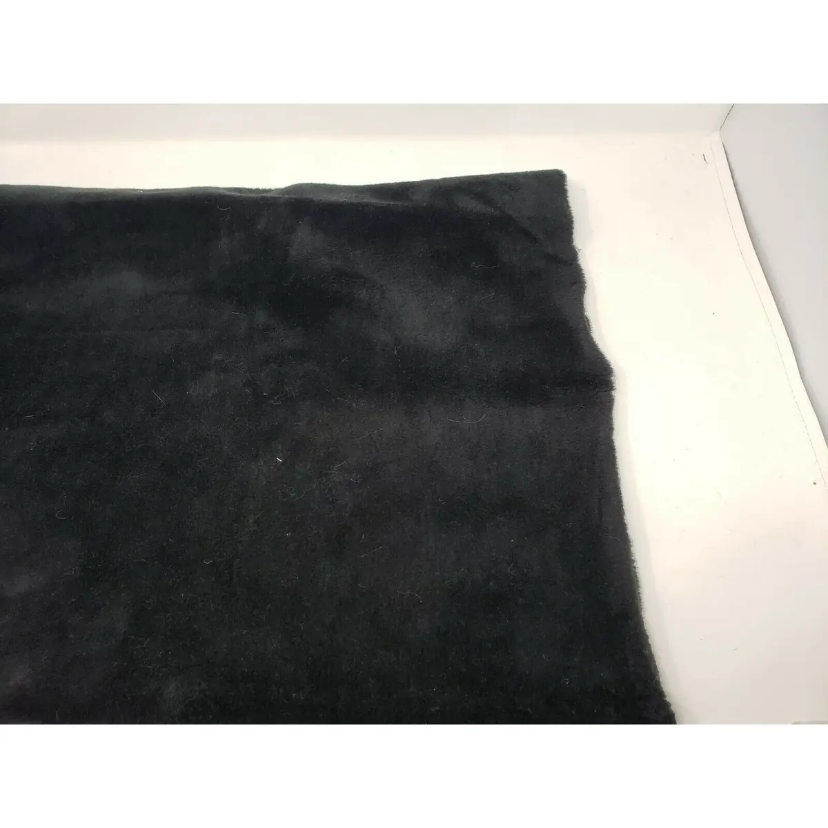 Black Deep Pile Plush Faux Fur Fabric Almost 1 Yard 1