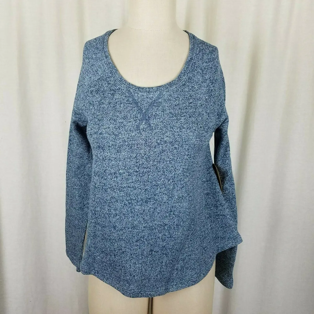 Threads 4 Thought Jersey Knit Sweatshirt Top Mottled Heathered Blue Womens Xs 1