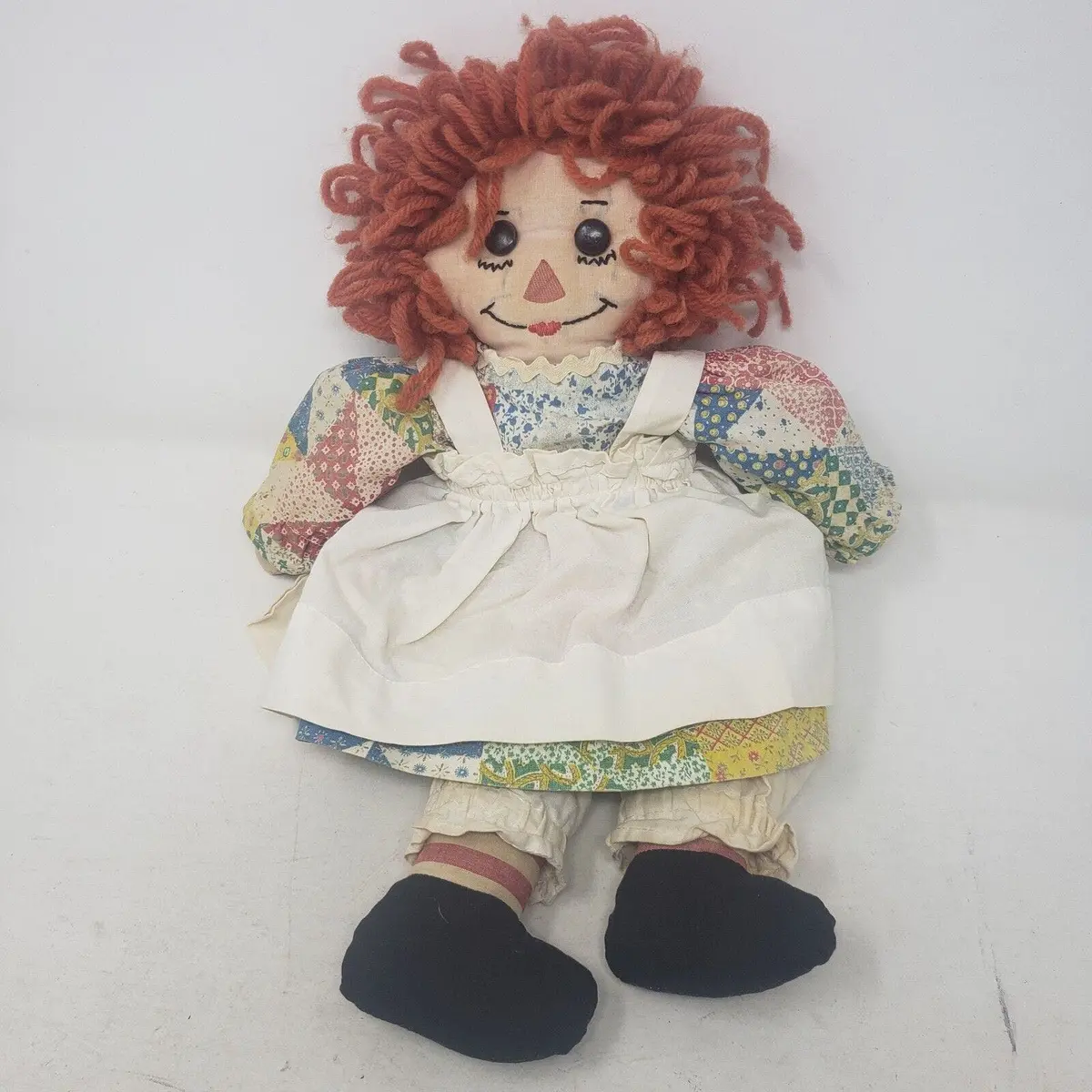Vintage Handmade Raggedy Ann Rag Doll Outfit Dress Apron I Love You Heart 1